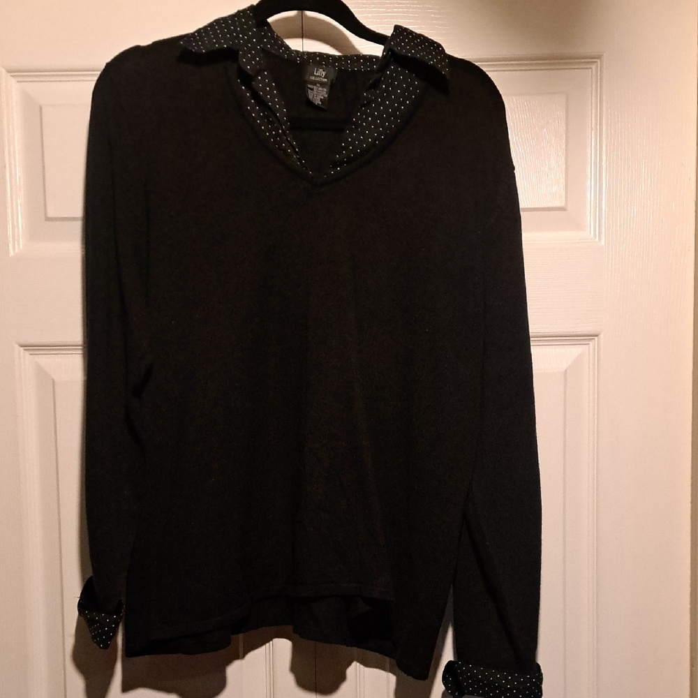 Lilly Pulitzer Black and White Polka Dot Top